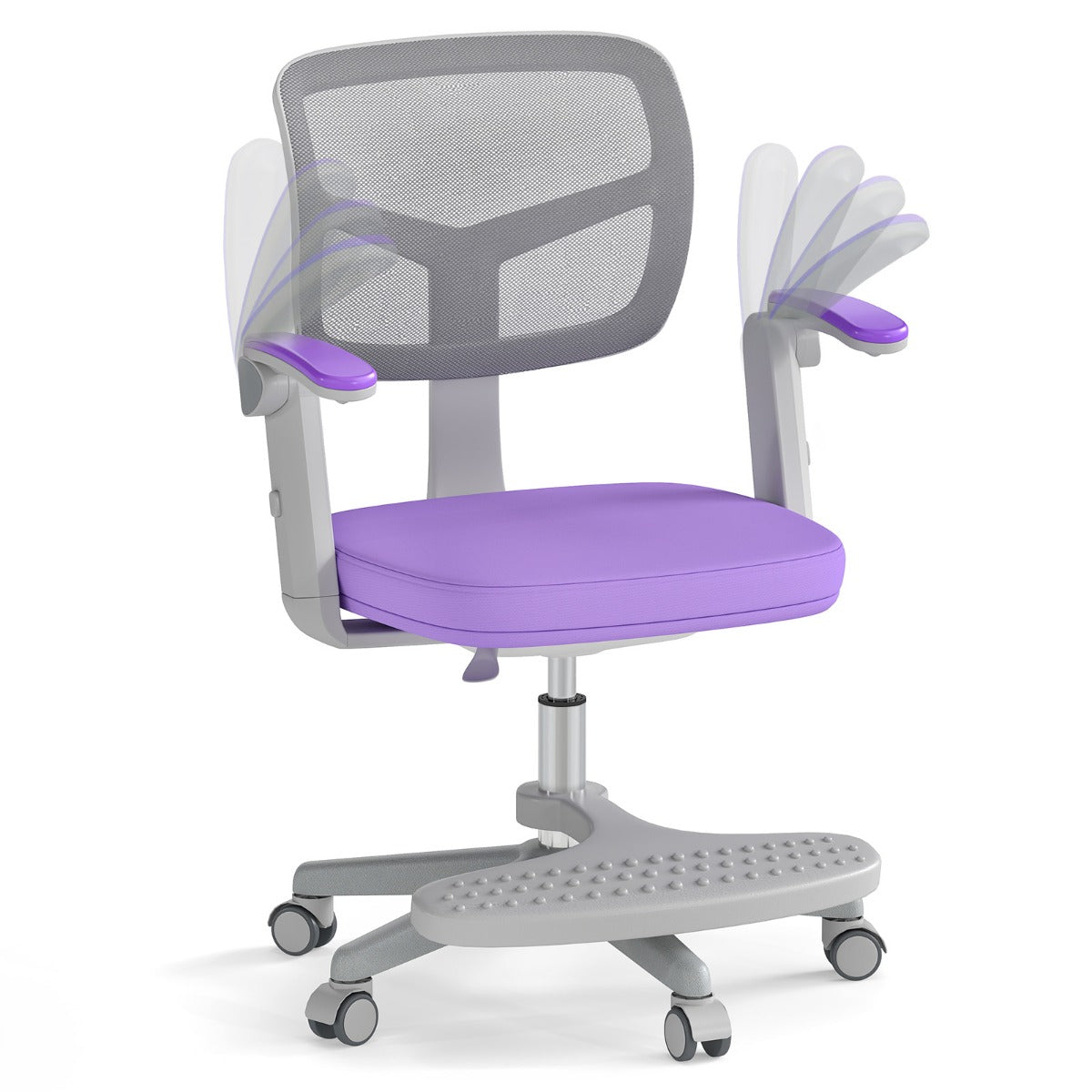 Kids Study Chair with Adjustable Height for Boys Girls Age 3-10-Purple