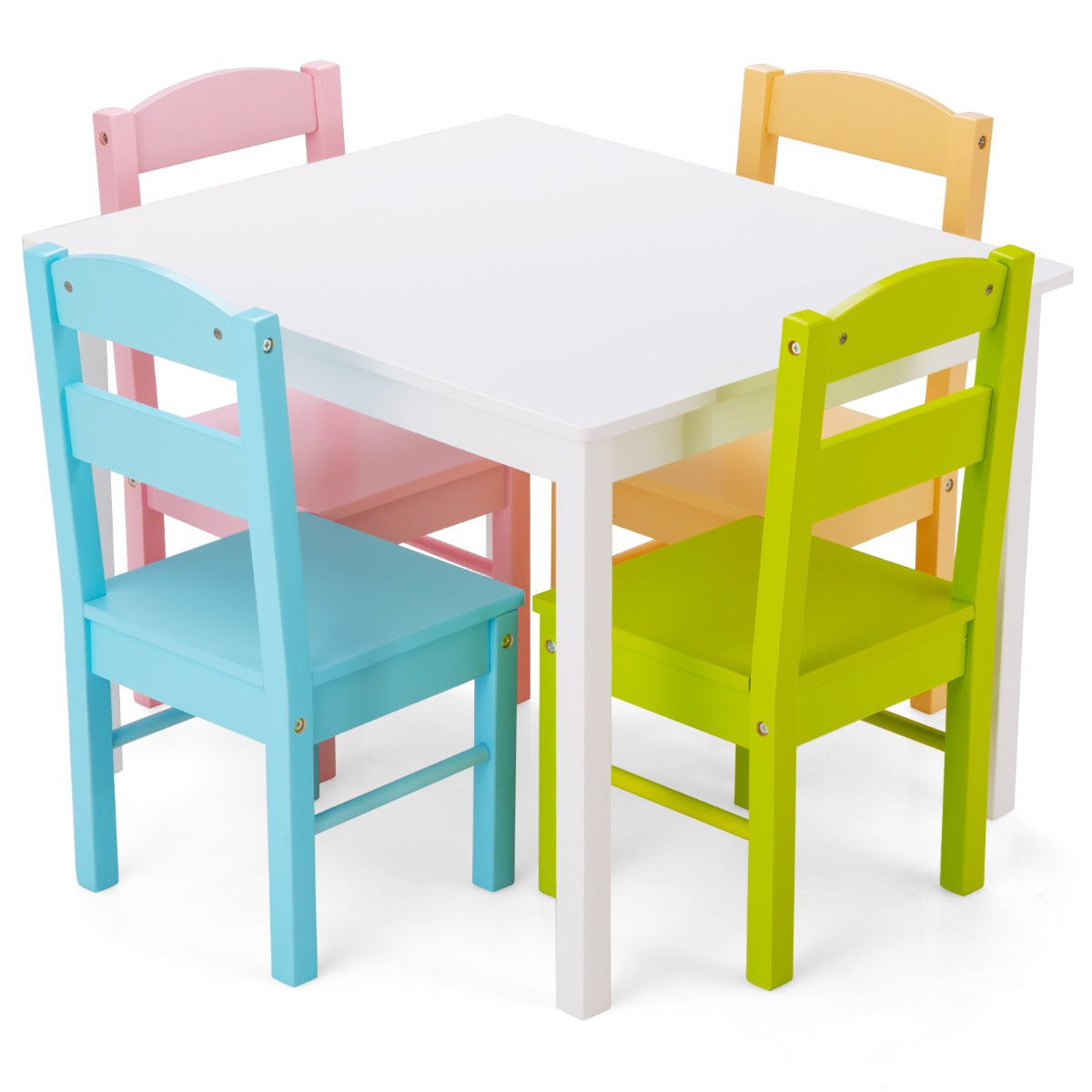 Kids Table and 4 Chairs Set for Toddlers-Colourful
