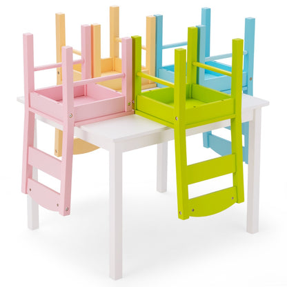 Kids Table and 4 Chairs Set for Toddlers-Colourful