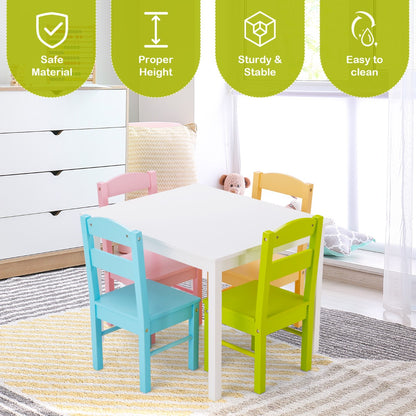 Kids Table and 4 Chairs Set for Toddlers-Colourful