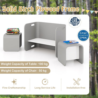Ergonomic children's table and chairs support proper posture and help protect the spine and lower back