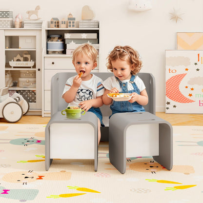 Durable kids table supports up to 100 kilograms while each chair supports up to 50 kilograms