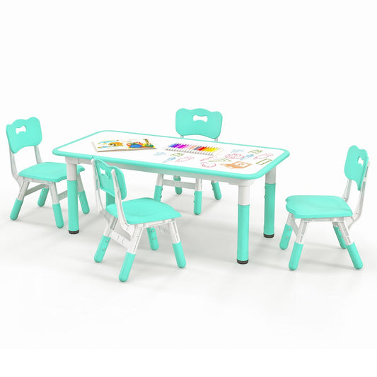 Table height adjusts from 48 to 60 cm to accommodate growing children comfortably