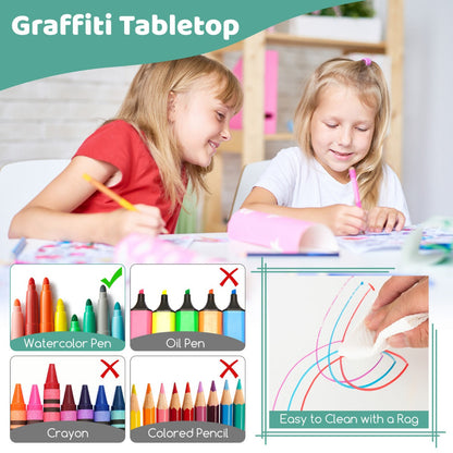 Stable legs and anti-slip table feet provide reliable support during children’s activities