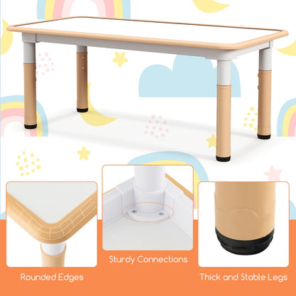 Costway Kids Table and Chairs Set for 4 with Graffiti Desktop-Natural