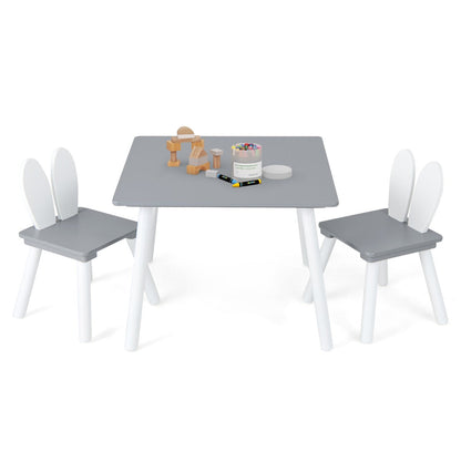 Space-saving children’s table set lets chairs slide underneath or stack on top