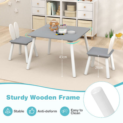 Child-sized table and chairs fit playrooms, bedrooms, classrooms and daycare spaces