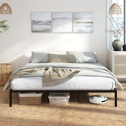 King Metal Bed Frame Platform Bed-Black-King