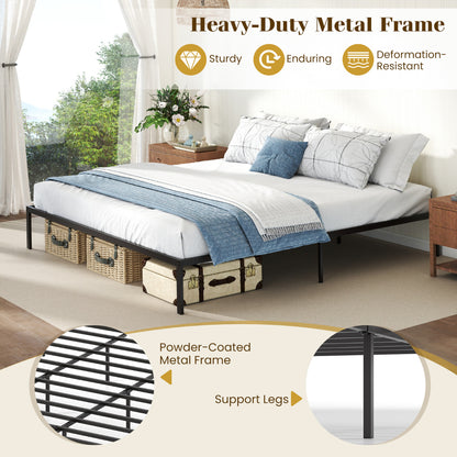 King Metal Bed Frame Platform Bed-Black-King