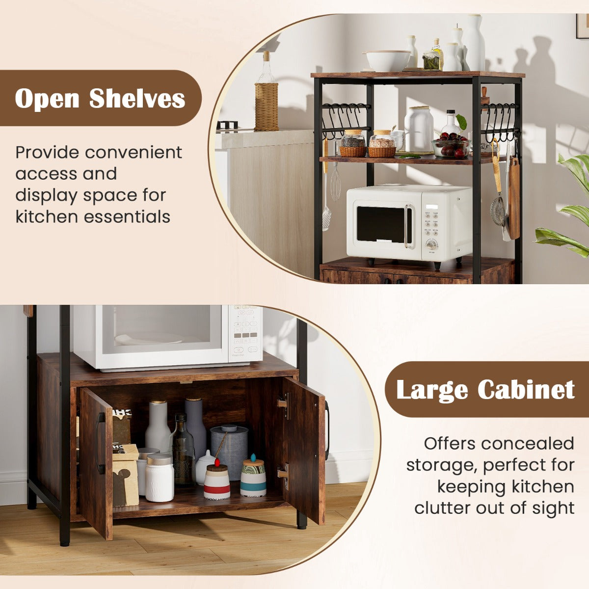 Industrial brown design complements kitchens, dining rooms, living rooms and other home interiors