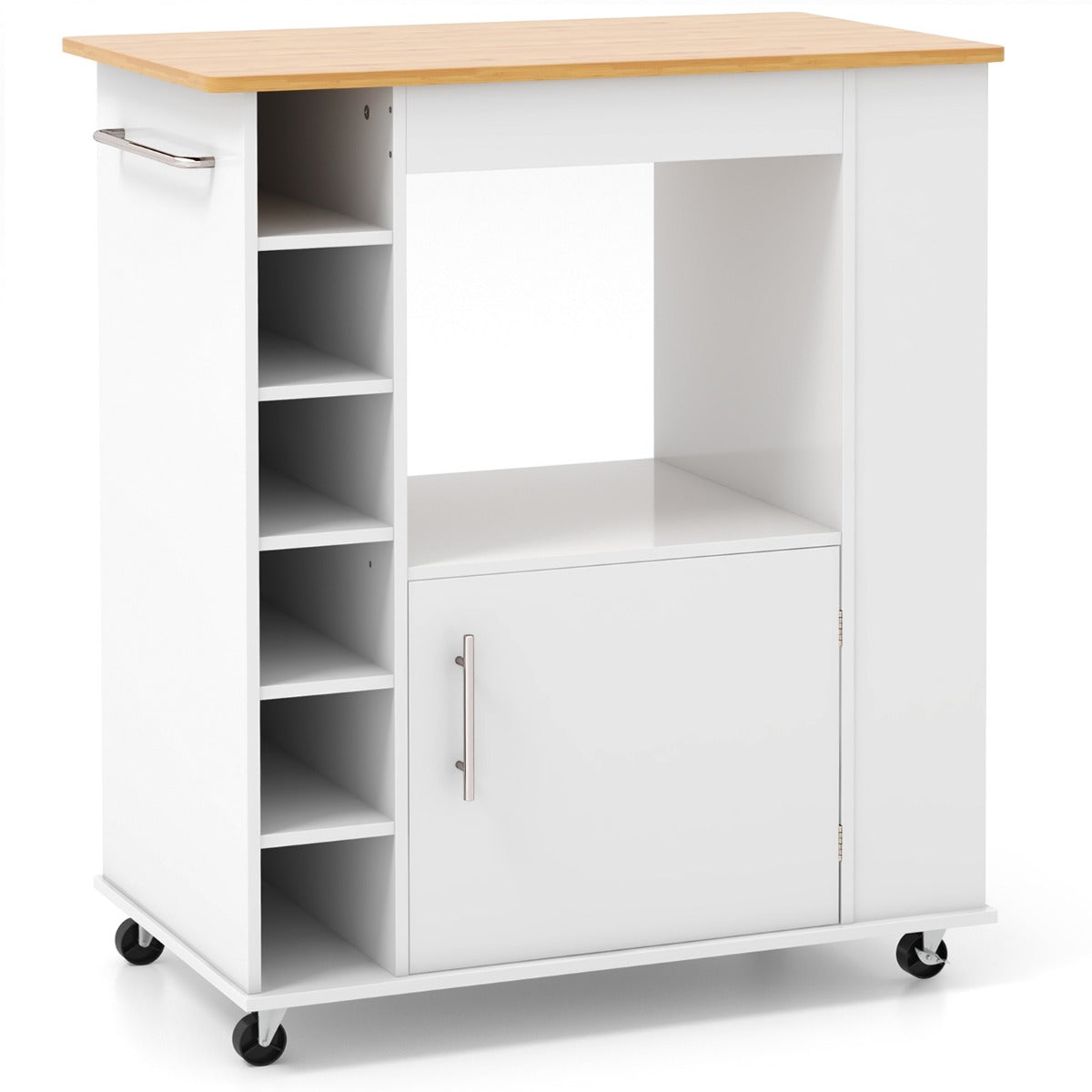 Costway Rolling Kitchen Cart with Towel Rack for Dining Room