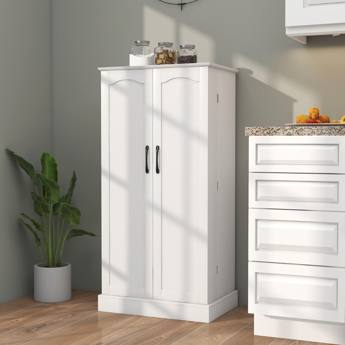 Costway kitchen Pantry Cabinet with Doors & Adjustable Shelves