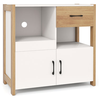 Kitchen Storage Cabinet with Drawer and 2 Doors-White