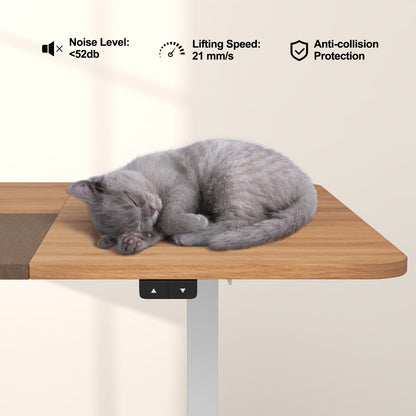 Large Electric Standing Desk with Button Controller for Office-Beige