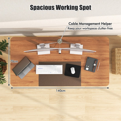 Large Electric Standing Desk with Button Controller for Office-Beige