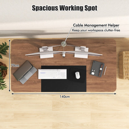 Large Electric Standing Desk with Button Controller for Office-Natural