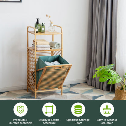 Tilt-out Laundry Hamper with Removable Liner for Bathroom, Laundry Room and Wardrobe