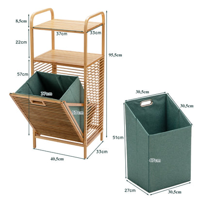 Tilt-out Laundry Hamper with Removable Liner for Bathroom, Laundry Room and Wardrobe