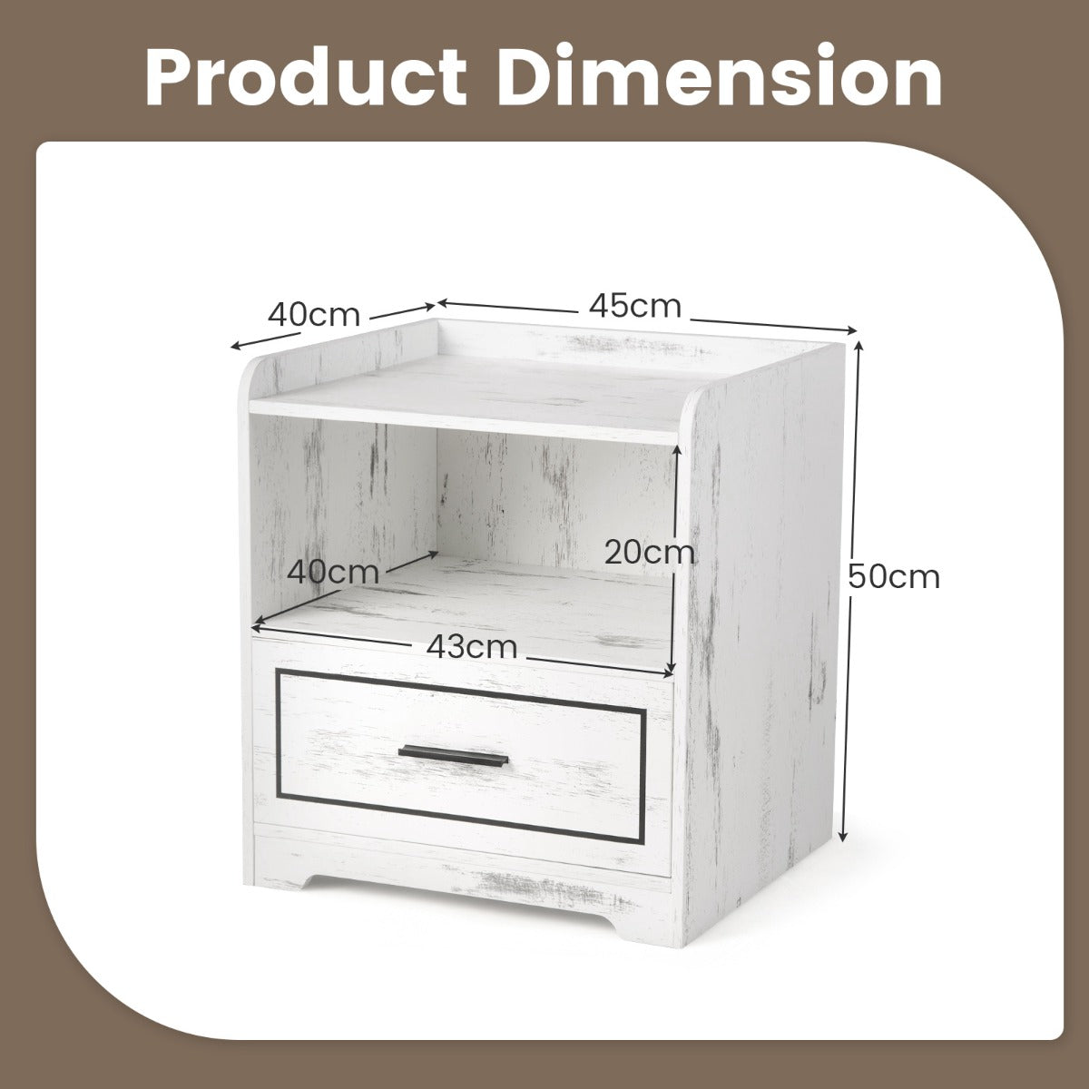 LED Smart Bedside Table with USB Port Adjustable Light Colors and Brightness