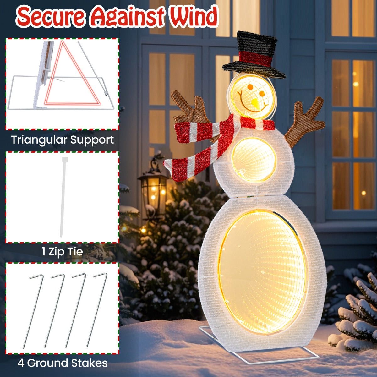 79 CM Lighted Snowman with 105 Built-in LED Lights