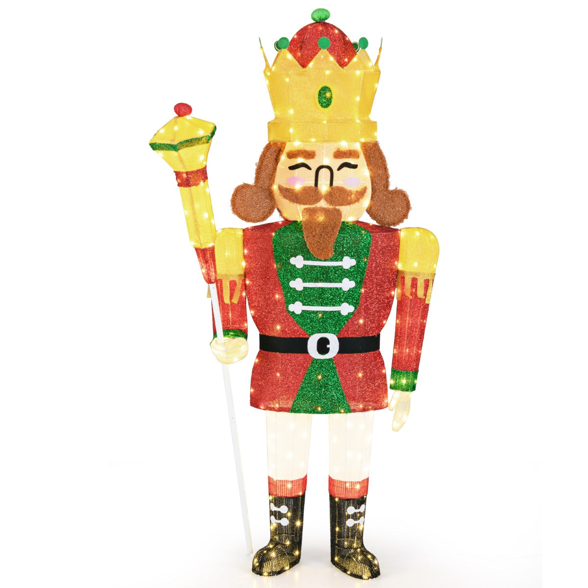 Pre-lit Outdoor Christmas Lightened Nutcracker King Decoration
