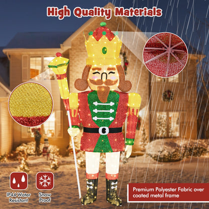 Pre-lit Outdoor Christmas Lightened Nutcracker King Decoration