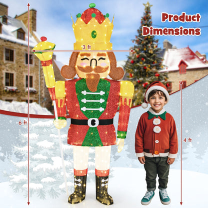 Pre-lit Outdoor Christmas Lightened Nutcracker King Decoration
