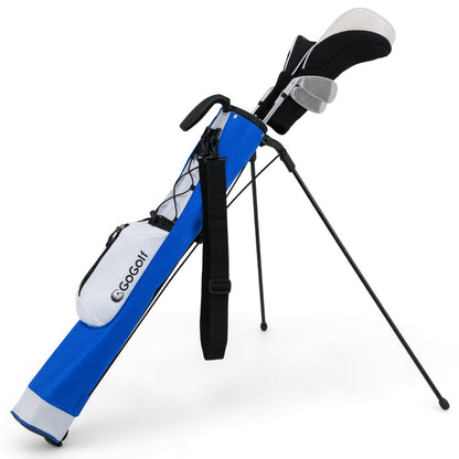 Lightweight Golf Stand Bag with Shoulder Strap and Bottle Holder-Blue