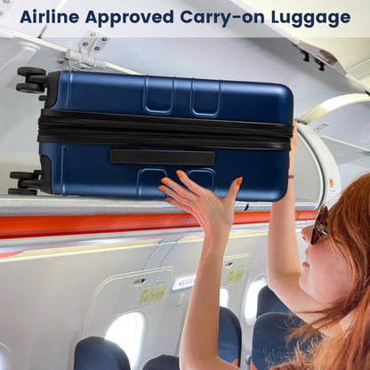 Lightweight PC Hardside Suitcase with Double TSA Lock for Travel/Camping-Navy