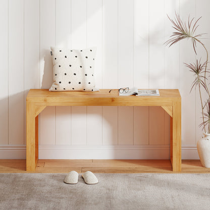 Long Entryway Bamboo Bench for Hallway and Living Room-Natural