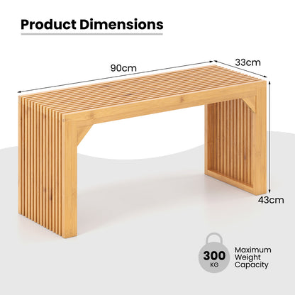 Long Entryway Bamboo Bench for Hallway and Living Room-Natural
