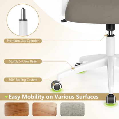Mesh Ergonomic Computer Desk Chair with Lumbar Support and Flip-up Arms-Grey