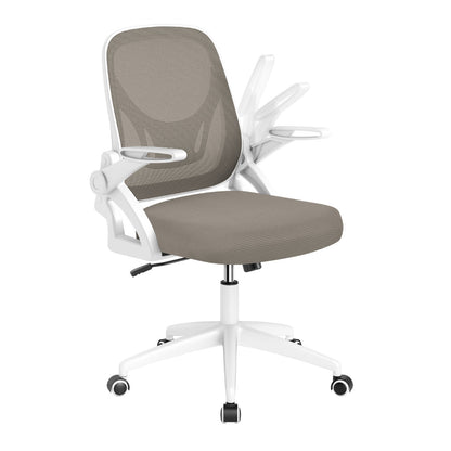 Mesh Ergonomic Computer Desk Chair with Lumbar Support and Flip-up Arms-Grey