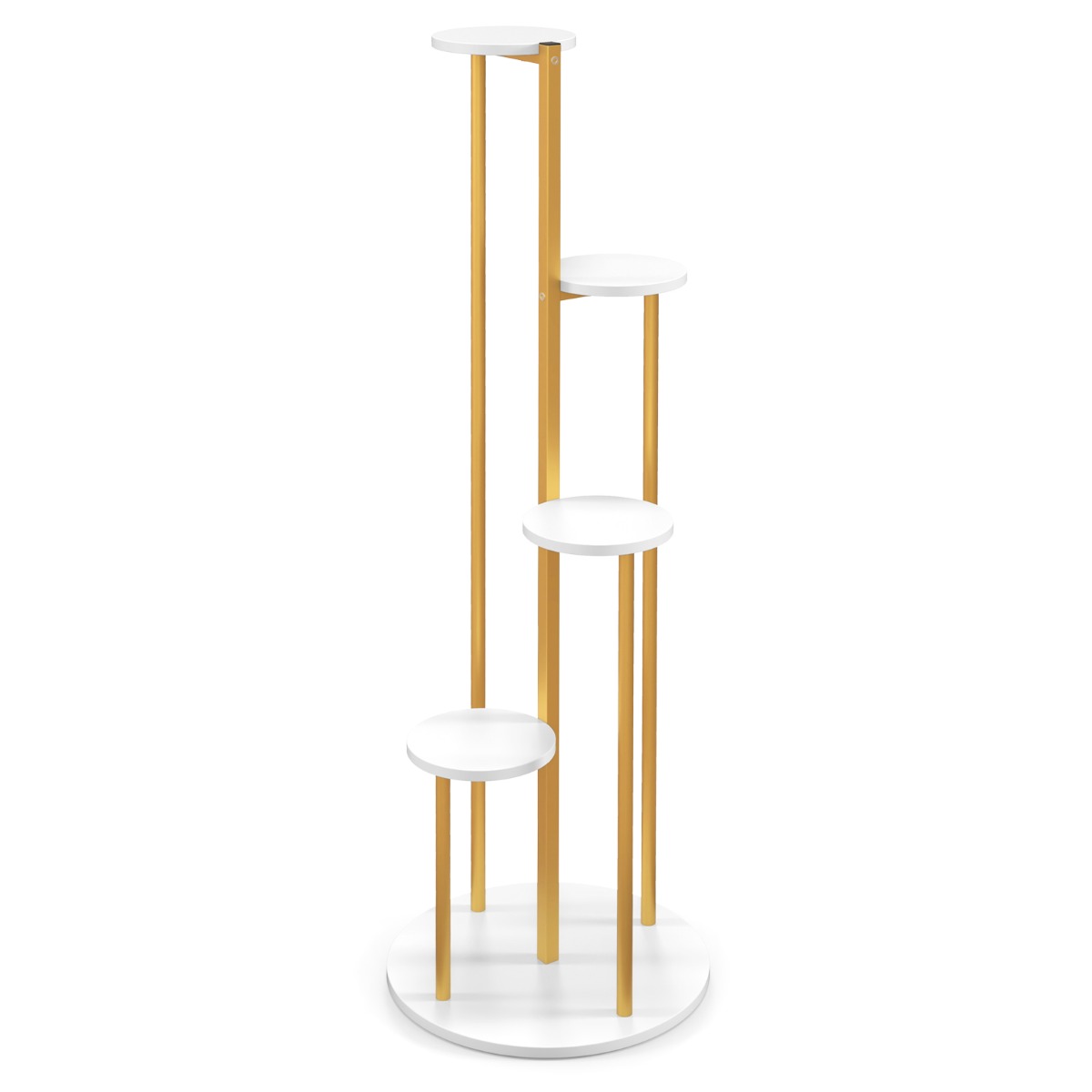 Costway Indoor Metal Plant Stand with Golden Metal Frame for Home Office Balcony Living Room