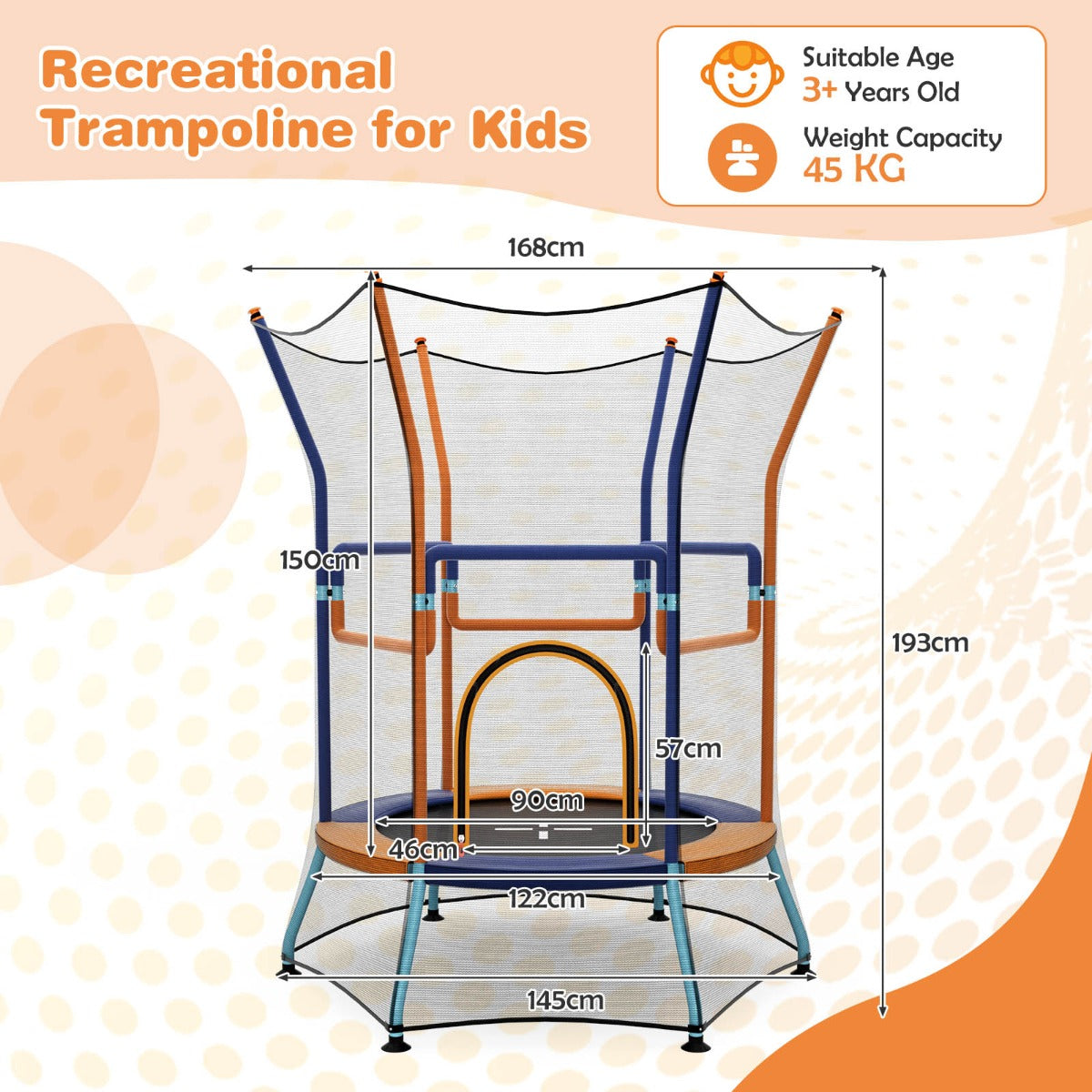 Costway Mini Trampoline with Safety Enclosure Net