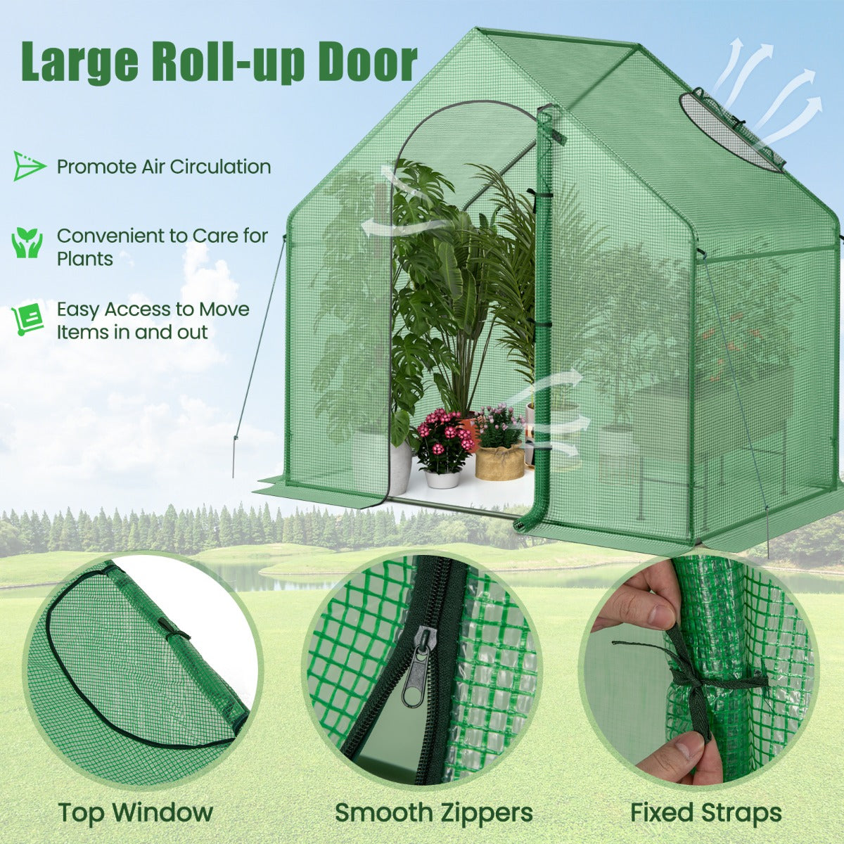 Mini Walk-in Greenhouse with PE Cover