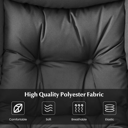 Modern Lazy Chair with Ottoman &amp;amp; Pillow &amp;amp; Armrests &amp;amp; Side Pocket-Grey
