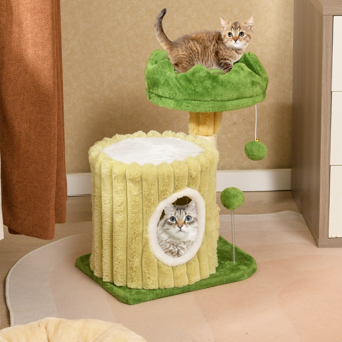 Modern Small Cat Tower Cute Cat Tree with Sisal Scratching Posts
