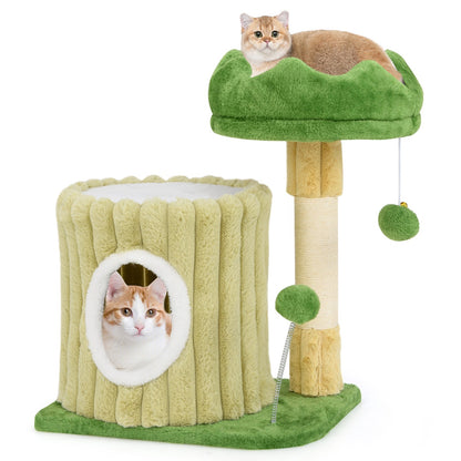Modern Small Cat Tower Cute Cat Tree with Sisal Scratching Posts
