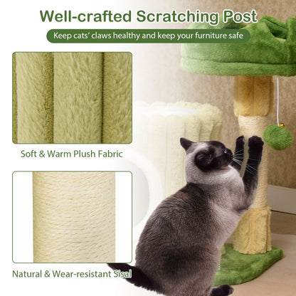 Modern Small Cat Tower Cute Cat Tree with Sisal Scratching Posts