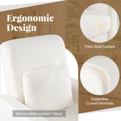 Modern Upholstered Sofa chair with Lumbar Pillow-White