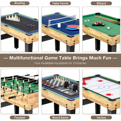10-in-1 Multi-Game Table for Family Fun, Clubs, and Parties - 105.5 cm