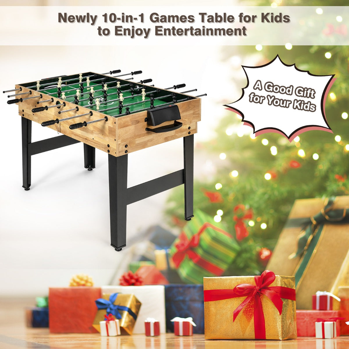 10-in-1 Multi-Game Table for Family Fun, Clubs, and Parties - 105.5 cm