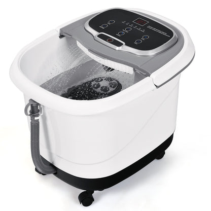 Multifunctional Electric Foot Baths Machine with Motorized Shiatsu Massage Balls-Grey