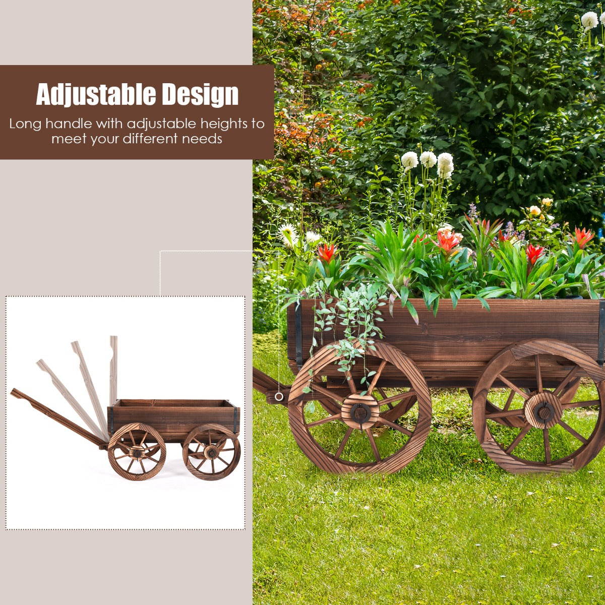 Garden flower cart makes a thoughtful decorative gift for friends and family who love gardening
