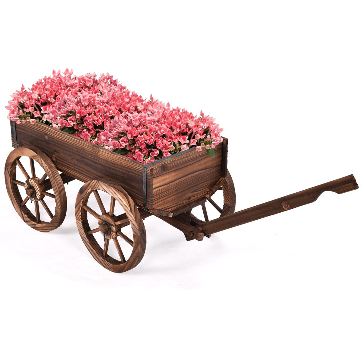 Antique shopping cart design adds vintage character to balconies, patios, gardens, and parks