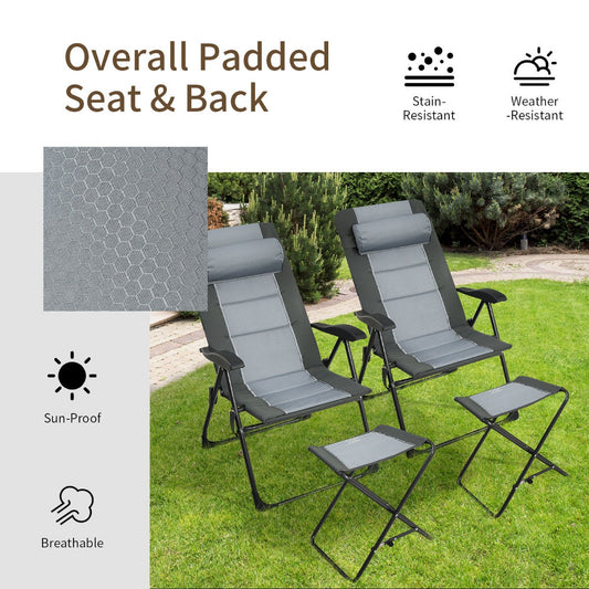 Folding steel patio chair supports up to 136 kilograms for reliable outdoor seating
