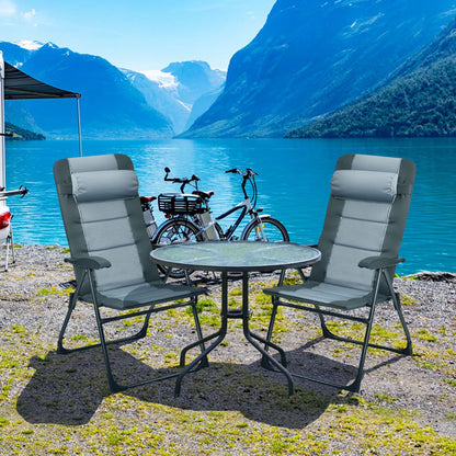 Costway Folding Recliner Chair with 7-Position Adjustable Backrest