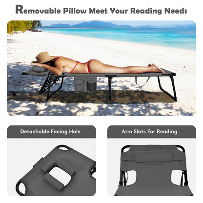 Detachable soft pillow provides head, neck, or lumbar support for personalized lounging comfort