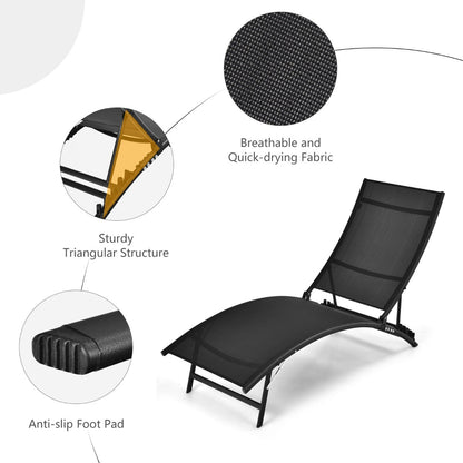 Triangular steel construction and anti-slip foot pads improve stability on outdoor surfaces